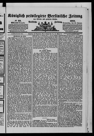 Königlich privilegirte Berlinische Zeitung von Staats- und gelehrten Sachen vom 20.01.1910