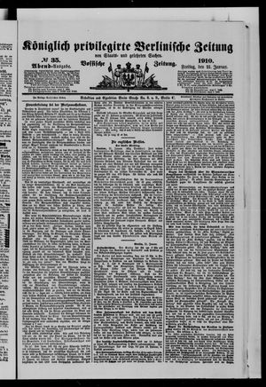 Königlich privilegirte Berlinische Zeitung von Staats- und gelehrten Sachen on Jan 21, 1910