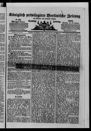Königlich privilegirte Berlinische Zeitung von Staats- und gelehrten Sachen on Jan 23, 1910