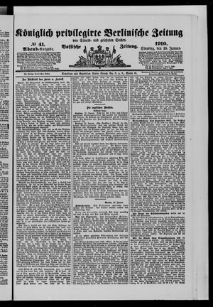 Königlich privilegirte Berlinische Zeitung von Staats- und gelehrten Sachen vom 25.01.1910