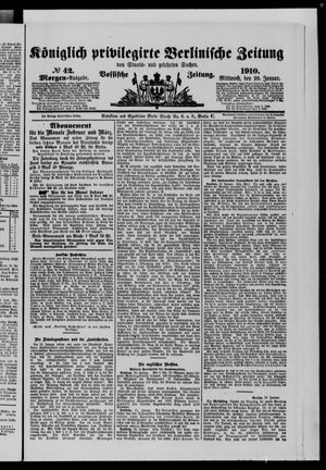Königlich privilegirte Berlinische Zeitung von Staats- und gelehrten Sachen on Jan 26, 1910