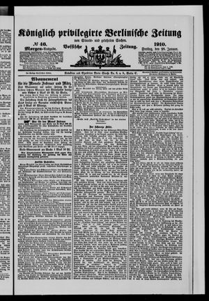 Königlich privilegirte Berlinische Zeitung von Staats- und gelehrten Sachen on Jan 28, 1910