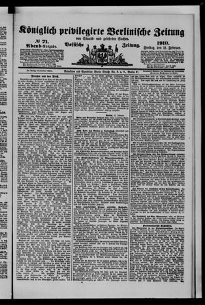 Königlich privilegirte Berlinische Zeitung von Staats- und gelehrten Sachen vom 11.02.1910