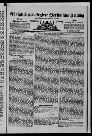 Königlich privilegirte Berlinische Zeitung von Staats- und gelehrten Sachen vom 13.02.1910