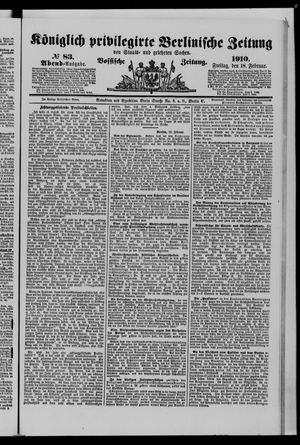 Königlich privilegirte Berlinische Zeitung von Staats- und gelehrten Sachen vom 18.02.1910