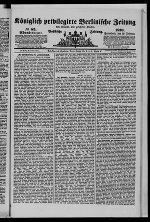 Königlich privilegirte Berlinische Zeitung von Staats- und gelehrten Sachen vom 19.02.1910