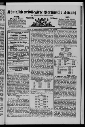 Königlich privilegirte Berlinische Zeitung von Staats- und gelehrten Sachen vom 25.02.1910