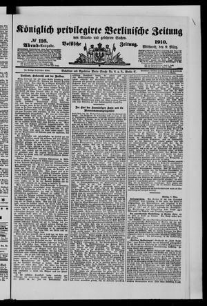 Königlich privilegirte Berlinische Zeitung von Staats- und gelehrten Sachen vom 09.03.1910