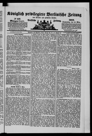 Königlich privilegirte Berlinische Zeitung von Staats- und gelehrten Sachen on Mar 10, 1910