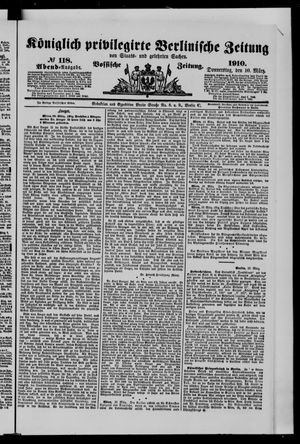 Königlich privilegirte Berlinische Zeitung von Staats- und gelehrten Sachen on Mar 10, 1910