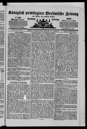 Königlich privilegirte Berlinische Zeitung von Staats- und gelehrten Sachen vom 11.03.1910