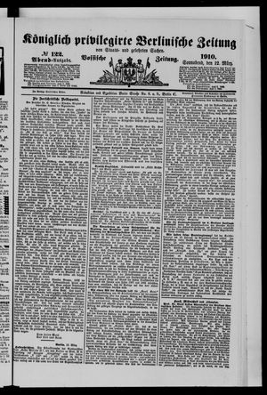 Königlich privilegirte Berlinische Zeitung von Staats- und gelehrten Sachen vom 12.03.1910