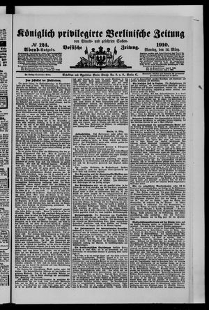 Königlich privilegirte Berlinische Zeitung von Staats- und gelehrten Sachen vom 14.03.1910