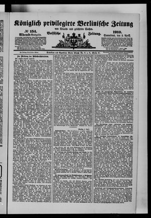 Königlich privilegirte Berlinische Zeitung von Staats- und gelehrten Sachen vom 02.04.1910