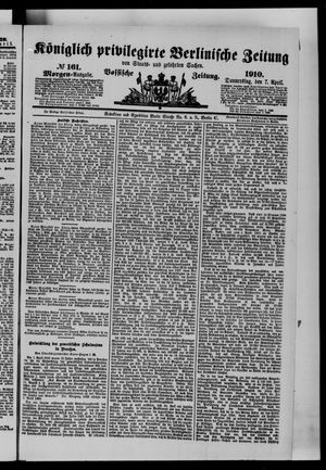 Königlich privilegirte Berlinische Zeitung von Staats- und gelehrten Sachen on Apr 7, 1910