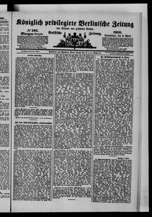Königlich privilegirte Berlinische Zeitung von Staats- und gelehrten Sachen vom 09.04.1910