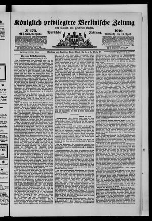 Königlich privilegirte Berlinische Zeitung von Staats- und gelehrten Sachen vom 13.04.1910