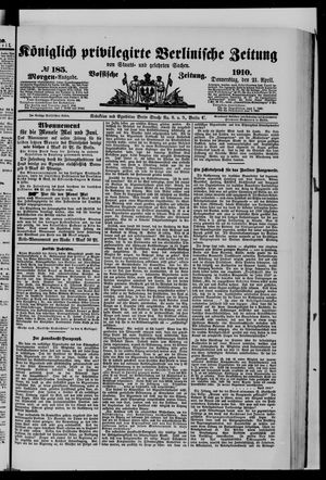 Königlich privilegirte Berlinische Zeitung von Staats- und gelehrten Sachen vom 21.04.1910
