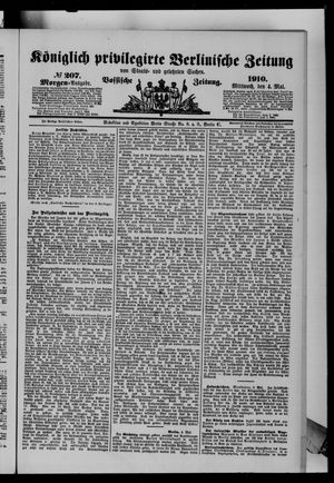 Königlich privilegirte Berlinische Zeitung von Staats- und gelehrten Sachen vom 04.05.1910