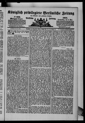 Königlich privilegirte Berlinische Zeitung von Staats- und gelehrten Sachen vom 05.05.1910