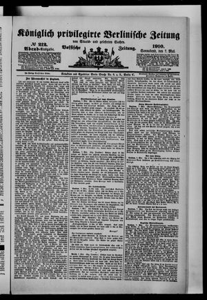 Königlich privilegirte Berlinische Zeitung von Staats- und gelehrten Sachen vom 07.05.1910