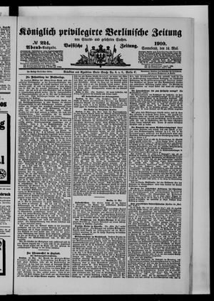 Königlich privilegirte Berlinische Zeitung von Staats- und gelehrten Sachen on May 14, 1910