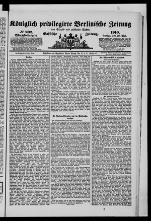 Königlich privilegirte Berlinische Zeitung von Staats- und gelehrten Sachen vom 20.05.1910