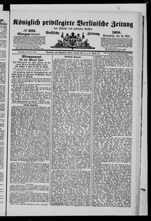 Königlich privilegirte Berlinische Zeitung von Staats- und gelehrten Sachen vom 21.05.1910