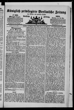 Königlich privilegirte Berlinische Zeitung von Staats- und gelehrten Sachen vom 22.05.1910