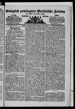 Königlich privilegirte Berlinische Zeitung von Staats- und gelehrten Sachen vom 26.05.1910