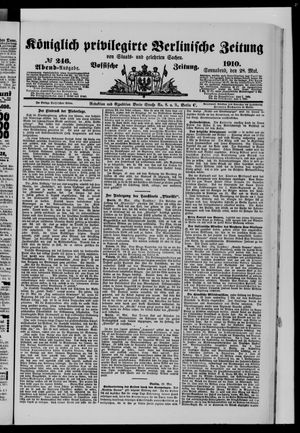 Königlich privilegirte Berlinische Zeitung von Staats- und gelehrten Sachen vom 28.05.1910
