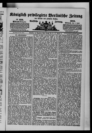 Königlich privilegirte Berlinische Zeitung von Staats- und gelehrten Sachen vom 01.06.1910