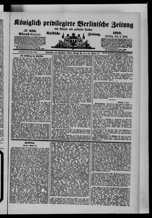 Königlich privilegirte Berlinische Zeitung von Staats- und gelehrten Sachen vom 03.06.1910