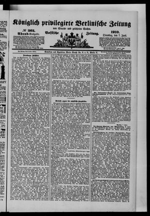 Königlich privilegirte Berlinische Zeitung von Staats- und gelehrten Sachen on Jun 7, 1910