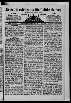 Königlich privilegirte Berlinische Zeitung von Staats- und gelehrten Sachen vom 08.06.1910