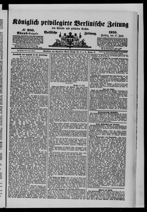 Königlich privilegirte Berlinische Zeitung von Staats- und gelehrten Sachen vom 17.06.1910
