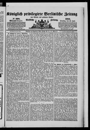Königlich privilegirte Berlinische Zeitung von Staats- und gelehrten Sachen vom 27.06.1910