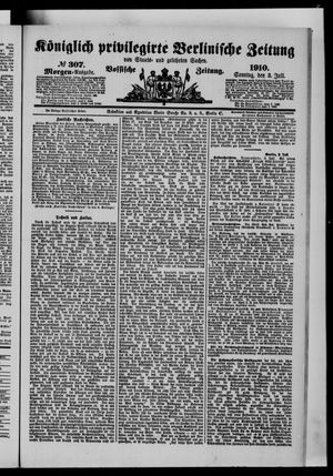 Königlich privilegirte Berlinische Zeitung von Staats- und gelehrten Sachen vom 03.07.1910