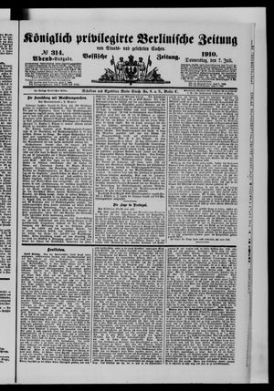 Königlich privilegirte Berlinische Zeitung von Staats- und gelehrten Sachen vom 07.07.1910