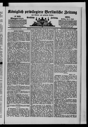 Königlich privilegirte Berlinische Zeitung von Staats- und gelehrten Sachen vom 08.07.1910