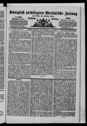 Königlich privilegirte Berlinische Zeitung von Staats- und gelehrten Sachen vom 13.07.1910