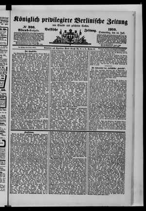 Königlich privilegirte Berlinische Zeitung von Staats- und gelehrten Sachen on Jul 14, 1910