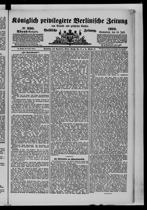 Königlich privilegirte Berlinische Zeitung von Staats- und gelehrten Sachen vom 16.07.1910