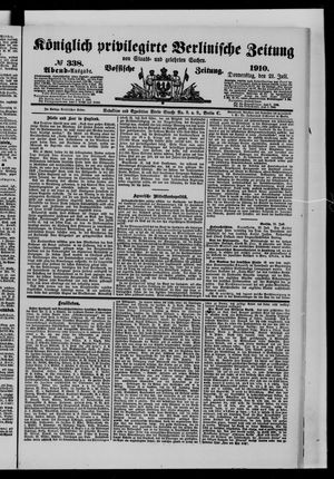 Königlich privilegirte Berlinische Zeitung von Staats- und gelehrten Sachen vom 21.07.1910