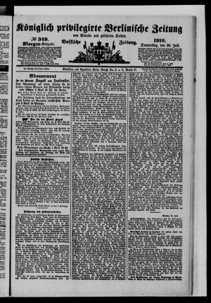 Königlich privilegirte Berlinische Zeitung von Staats- und gelehrten Sachen vom 28.07.1910