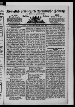 Königlich privilegirte Berlinische Zeitung von Staats- und gelehrten Sachen on Jul 29, 1910