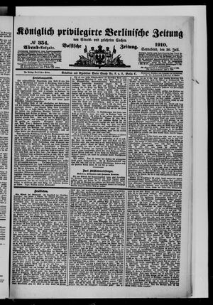 Königlich privilegirte Berlinische Zeitung von Staats- und gelehrten Sachen vom 30.07.1910