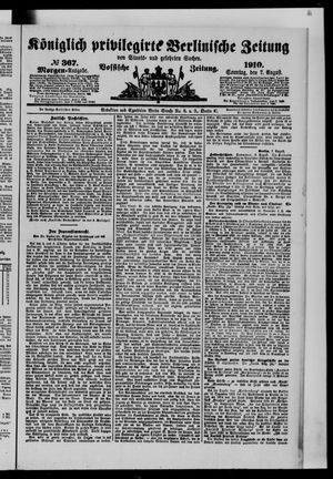 Königlich privilegirte Berlinische Zeitung von Staats- und gelehrten Sachen vom 07.08.1910