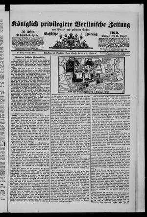 Königlich privilegirte Berlinische Zeitung von Staats- und gelehrten Sachen vom 15.08.1910