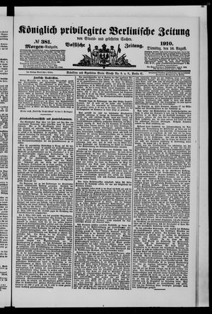 Königlich privilegirte Berlinische Zeitung von Staats- und gelehrten Sachen vom 16.08.1910